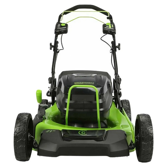 Аккумуляторная газонокосилка самоходная Greenworks GC82LM51SP2 бесщеточная, 82V с АКБ 5 Ач + ЗУ 8А быстрое