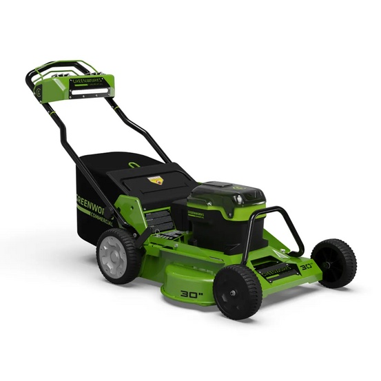 Аккумуляторная газонокосилка самоходная Greenworks GC82LM30 бесщеточная, 82V с АКБ 8 Ач + ЗУ 8А быстрое