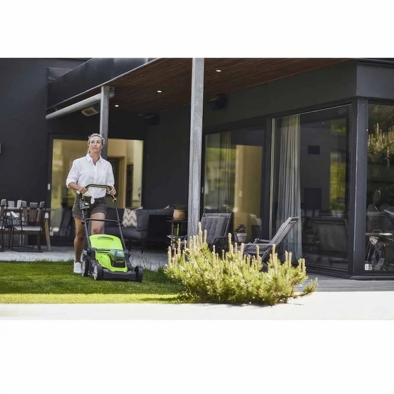 Аккумуляторная газонокосилка Greenworks G24X2LM41, 24V с 2хАКБ 4 Ач USB-C + ЗУ 4А быстрое