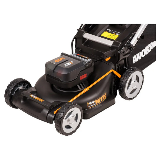 Газонокосилка аккумуляторная WORX WG749E 46см, 40V, 4Ач х2, ЗУ самоходная