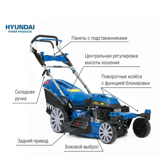 Бензиновая газонокосилка самоходная Hyundai L 5110RS