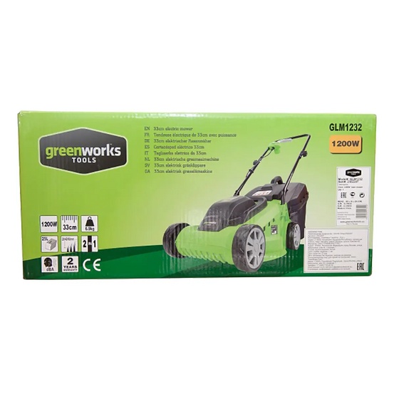 Электрическая газонокосилка Greenworks GLM1232
