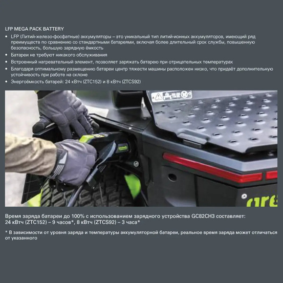 Райдер с нулевым радиусом разворота Greenworks ZTC152 82V (152 см) бесщеточный аккумуляторный с АКБ 24 кВтч, без ЗУ