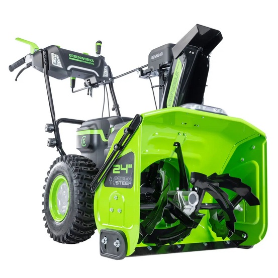 Снегоуборщик аккумуляторный самоходный Greenworks GD82ST56 бесщеточный, 82V с 3хАКБ 5 Ач + ЗУ 4А