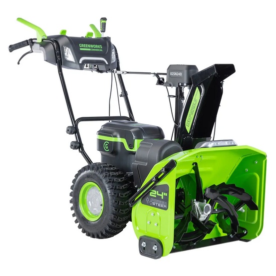 Снегоуборщик аккумуляторный самоходный Greenworks GD82ST56 бесщеточный, 82V с 3хАКБ 8 Ач + ЗУ 24А