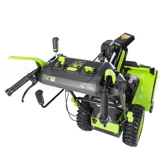 Снегоуборщик аккумуляторный самоходный Greenworks GD82ST56 бесщеточный, 82V с 3хАКБ 8 Ач без ЗУ