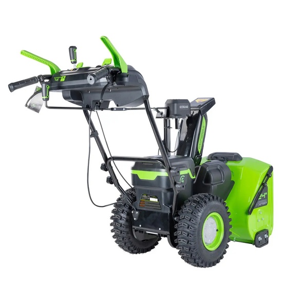 Снегоуборщик аккумуляторный самоходный Greenworks GD82ST56 бесщеточный, 82V с 3хАКБ 5 Ач + ЗУ 24А