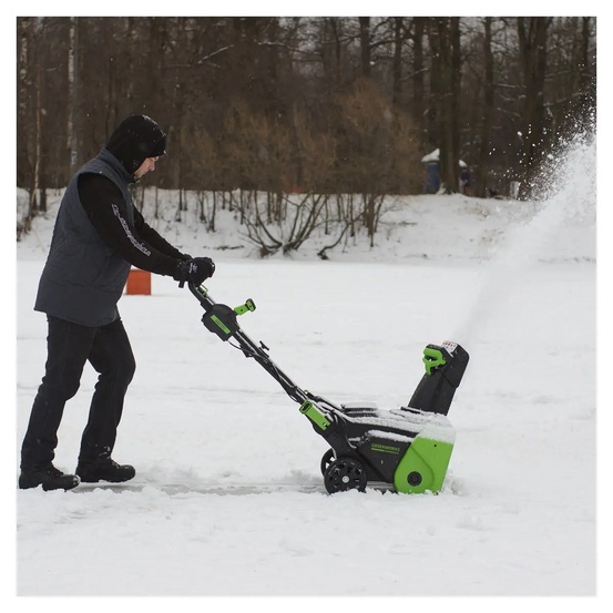 Снегоуборщик аккумуляторный Greenworks GD82ST бесщеточный, 82V без АКБ и ЗУ