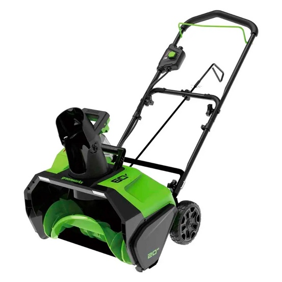 Снегоуборщик аккумуляторный ручной Greenworks GD60PST бесщеточный, 60V с 2хАКБ 2 Ач + ЗУ 10А двойное