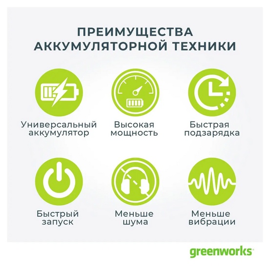 Снегоуборщик аккумуляторный Greenworks GD40ST бесщеточный, 40V с АКБ 2 Ач + ЗУ 2А