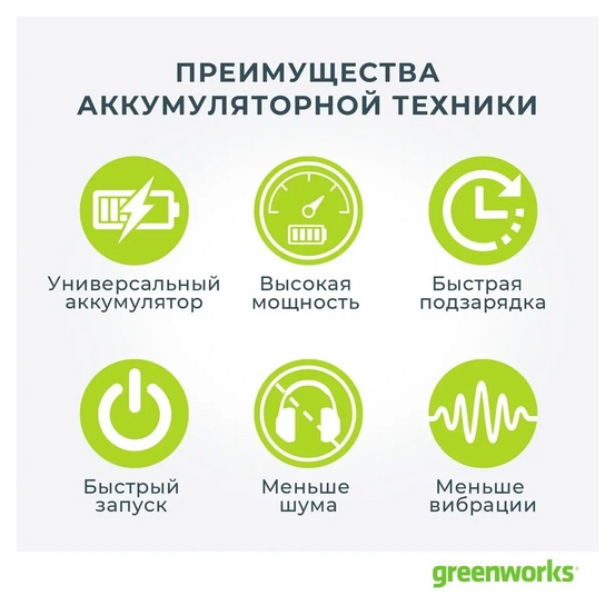 Снегоуборщик аккумуляторный Greenworks GD40ST бесщеточный, 40V с АКБ 2 Ач USB + ЗУ 4А двойное