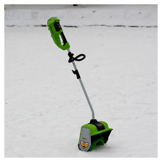 Снегоуборщик аккумуляторный ручной Greenworks GD40SS бесщеточный, 40V с АКБ 2 Ач + ЗУ 5А