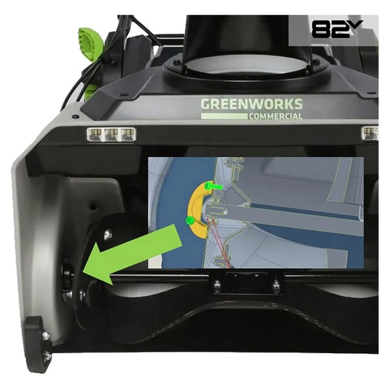 Снегоуборщик аккумуляторный Greenworks 82SN22 с АКБ 5 Ач + ЗУ 8А двойное