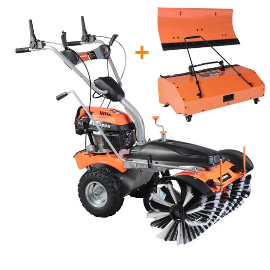 Подметальная машина бензиновая Patriot S 608 P + контейнер для сбора мусора SC-80 + скребок для снега SN-80