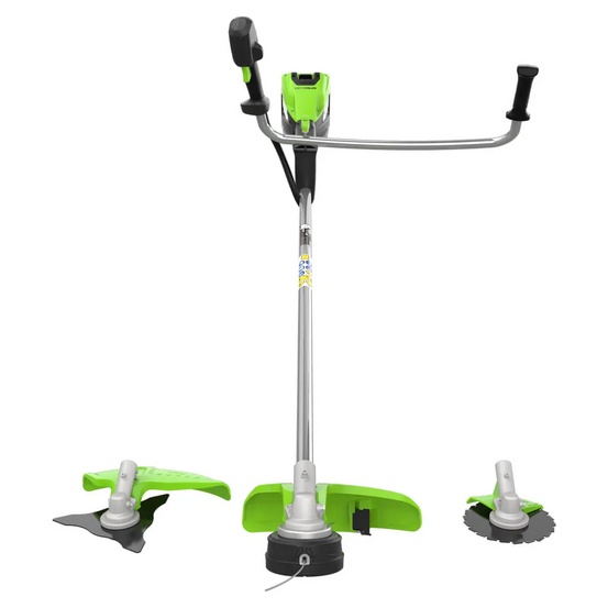 Аккумуляторный триммер Greenworks TB201H бесщеточный, 82V c АКБ 5 Ач + ЗУ 8А двойное