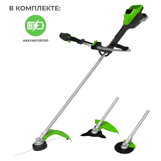 Аккумуляторный триммер Greenworks TB201H бесщеточный, 82V c АКБ 5 Ач