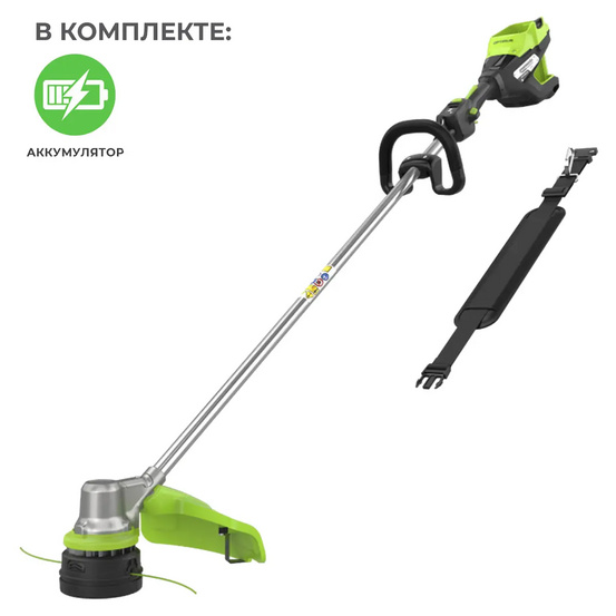 Аккумуляторный триммер Greenworks ST121 бесщеточный, 82V c АКБ 2,5 Ач