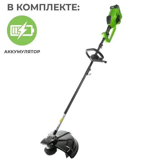 Аккумуляторный триммер Greenworks GD40BC бесщеточный, 40V с АКБ 4 Ач USB, без ЗУ