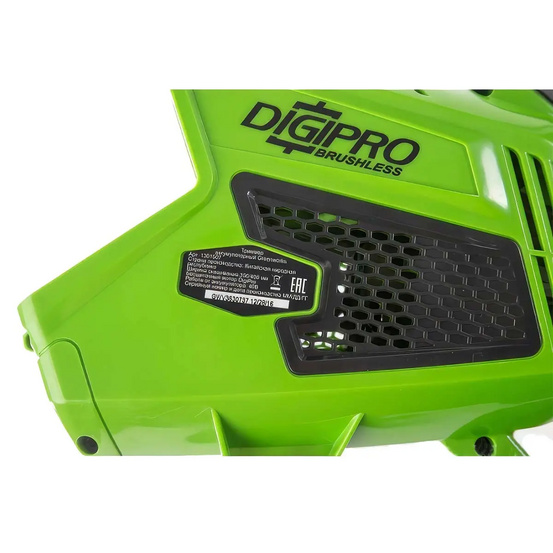 Аккумуляторный триммер Greenworks GD40BC бесщеточный, 40V с АКБ 2 Ач USB + ЗУ 4А двойное