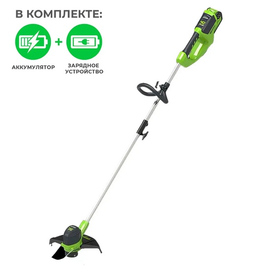 Аккумуляторный триммер Greenworks G40LT30, 40V с АКБ 2 Ач USB + ЗУ 5А быстрое