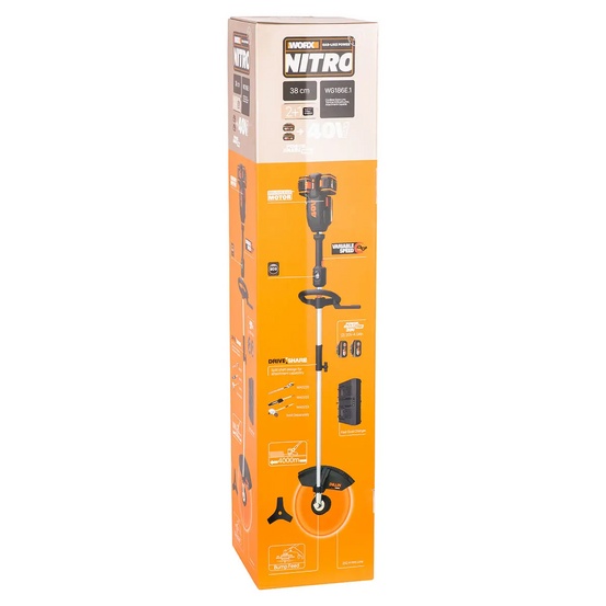 Аккумуляторный триммер WORX NITRO WG186E.1  40V, 4Ач х2, ЗУ