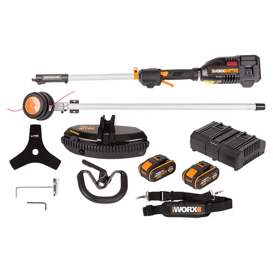 Аккумуляторный триммер WORX NITRO WG186E.1  40V, 4Ач х2, ЗУ