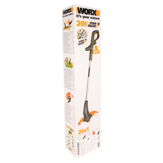 Триммер аккумуляторный WORX WG157E, 20V, 25 см, 2Ач х1, ЗУ