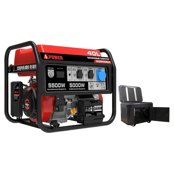 Бензиновый генератор A-iPower A5500EA + кожух для генератора 1200-Optimal (тихий)