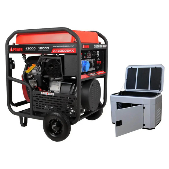 Бензиновый генератор A-iPower A13000EAX + кожух для генератора 1400-Optimal (тихий)