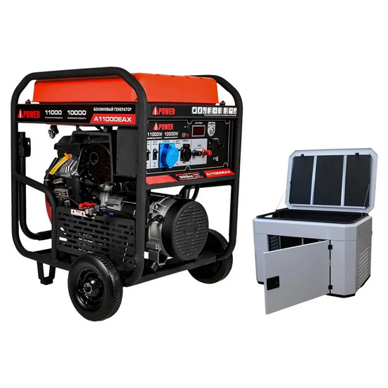 Бензиновый генератор A-iPower A11000EAX + кожух для генератора 1400-Optimal (тихий)