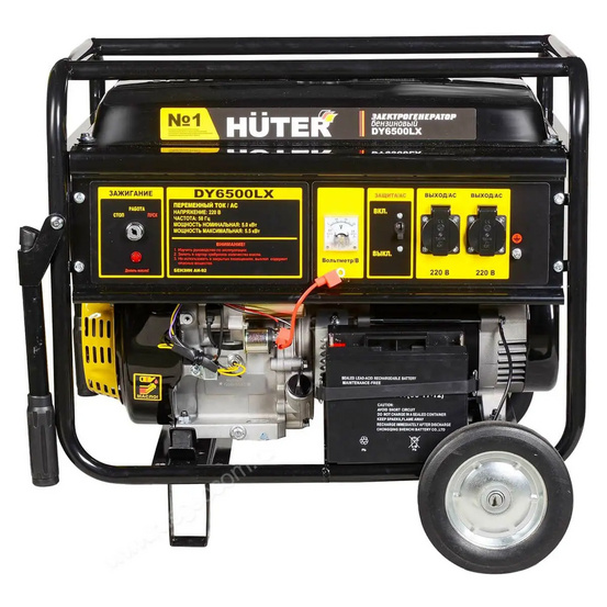 Бензиновый генератор HUTER DY6500LX с колесами