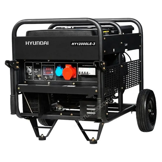 Бензиновый генератор Hyundai HY 12000LE-3 + кожух для генератора 1400SS (супер тихий)