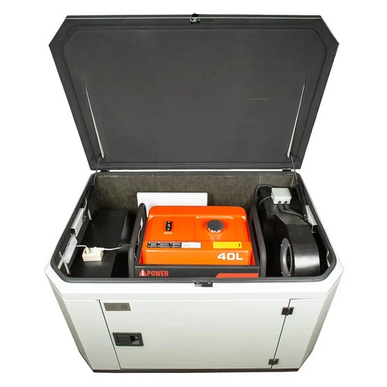 Генератор A-iPower A6000EAX в супертихом зимнем кожухе 1400SS RAL 7035