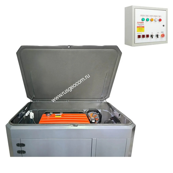 Бензиновый генератор A-iPower A17000EAX в тихом зимнем кожухе 1600 RAL 7024 + блок автозапуска A-iPower 230В/400В 100А 8 ПИН
