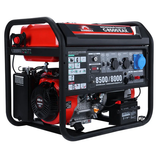Бензиновый генератор SUNREKA G8500EAX в тихом зимнем кожухе 1200 RAL 7024