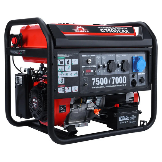Бензиновый генератор SUNREKA G7500EAX в тихом зимнем кожухе 1200 RAL 7024