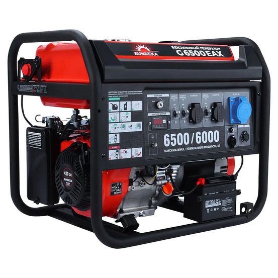 Бензиновый генератор SUNREKA G6500EAX в супертихом зимнем кожухе 1400SS RAL 7035