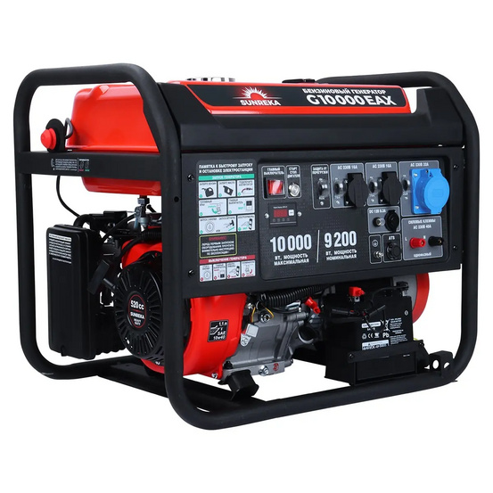Бензиновый генератор SUNREKA G10000EAX в тихом зимнем кожухе 1200 RAL 7024