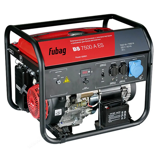 Бензиновый генератор FUBAG BS 7500 A ES в тихом зимнем кожухе 1200 RAL 7035