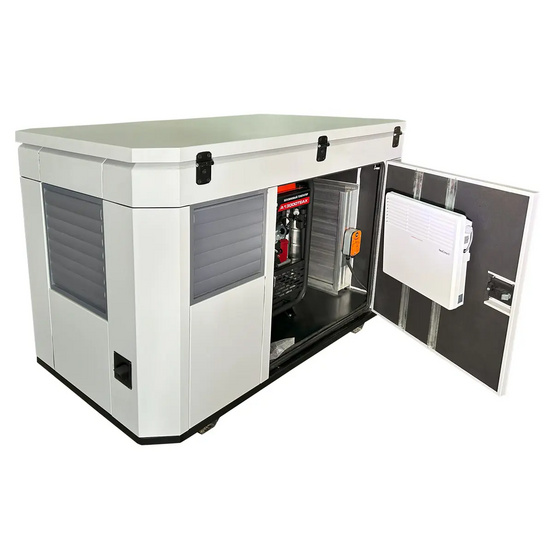 Бензиновый генератор FUBAG BS 11000 A ES в тихом зимнем кожухе 1600 RAL 7035