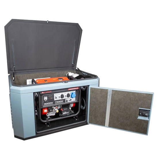 Генератор A-iPower A8000EAX в супертихом зимнем кожухе 1400SS RAL 7031