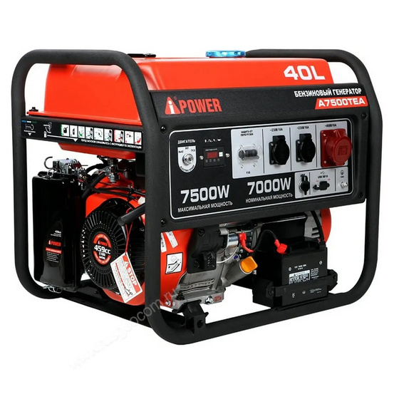 Бензиновый генератор A-iPower A7500TEA в супертихом зимнем кожухе 1400SS RAL 7035 + блок автозапуска A-iPower 230В/400В 100А 8 ПИН