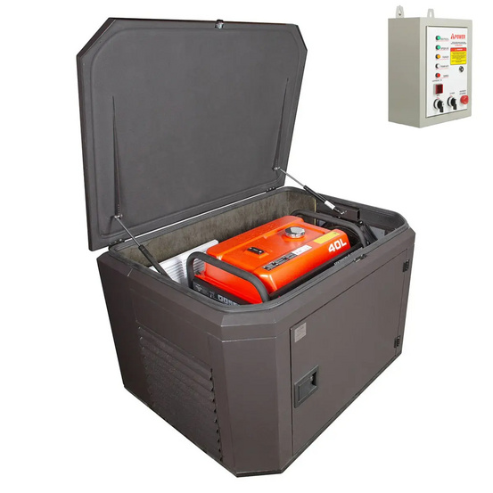 Генератор A-iPower A7000EAX в тихом зимнем кожухе 1200 RAL 8019 + блок автозапуска A-iPower 230 В, 50 А