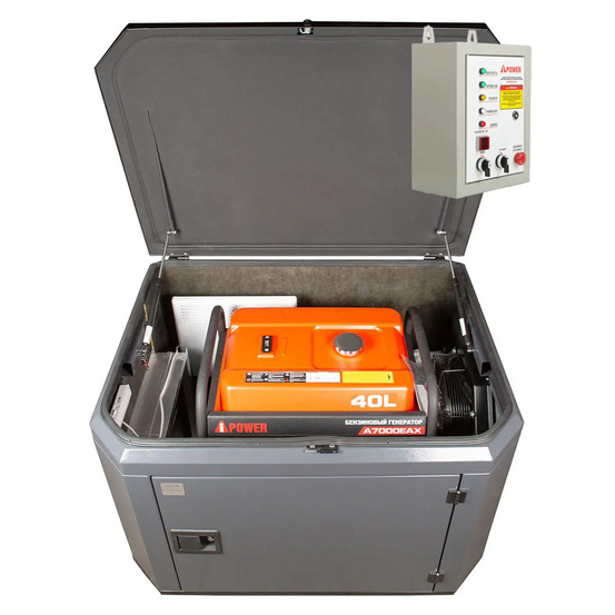 Генератор A-iPower A7000EAX в тихом зимнем кожухе 1200 RAL 7024 + блок автозапуска A-iPower 230 В, 50 А
