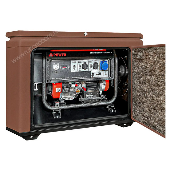Генератор A-iPower A6000EAX в тихом зимнем кожухе 1200 RAL 8017