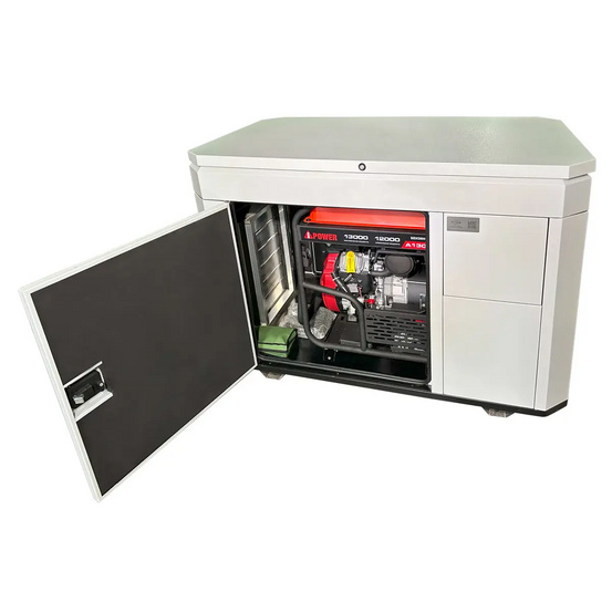 Бензиновый генератор A-iPower A13000TEAX в тихом зимнем кожухе 1600 RAL 7035 + блок автозапуска A-iPower 230В/400В 100А 8 ПИН