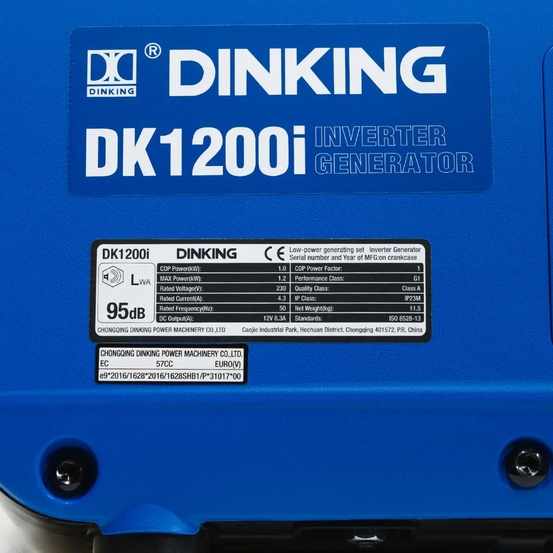 Инверторный генератор Dinking DK1200i