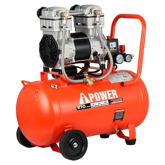 Компрессор поршневой безмасляный A-iPower AC270/50LF