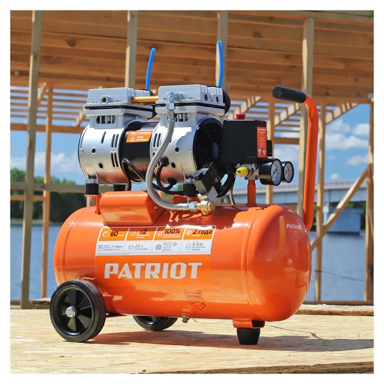 Компрессор поршневой безмасляный Patriot WO 24-260S