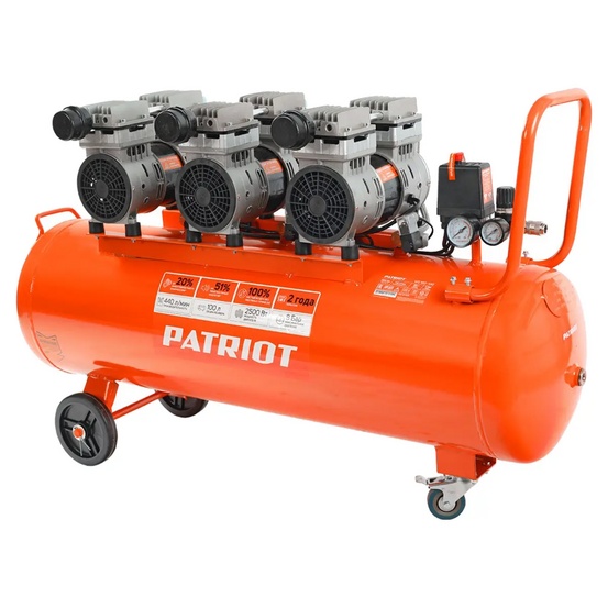 Компрессор поршневой безмасляный Patriot WO 100-440